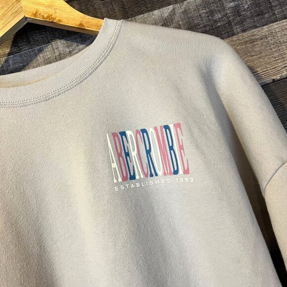 Abercrombie Kids Beige Spellout Sweatshirt 15/16 Casual Comfy Cozy Loungewear - Picture 5 of 5